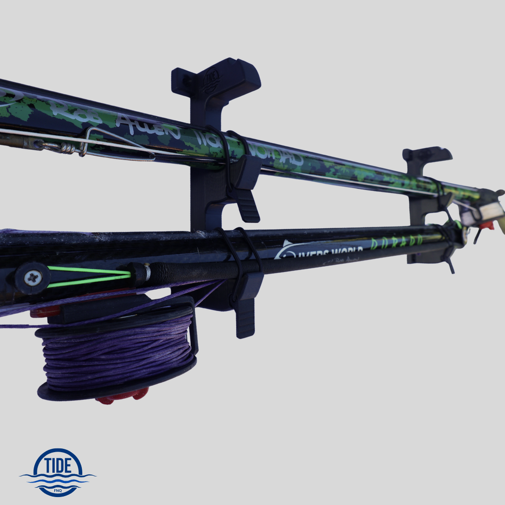 Double Horizontal Gunwale Speargun Rach Stealth Black