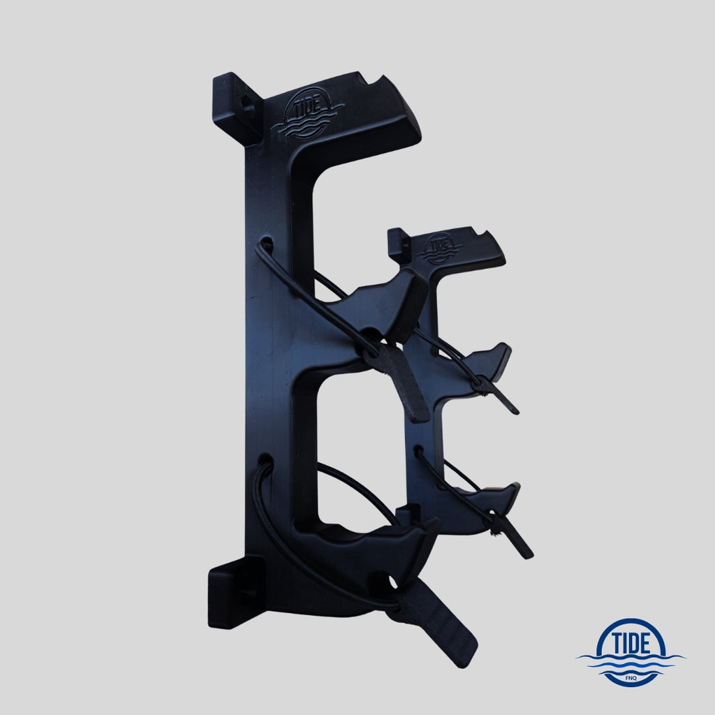 Black Double Gunwale Speargun Rack