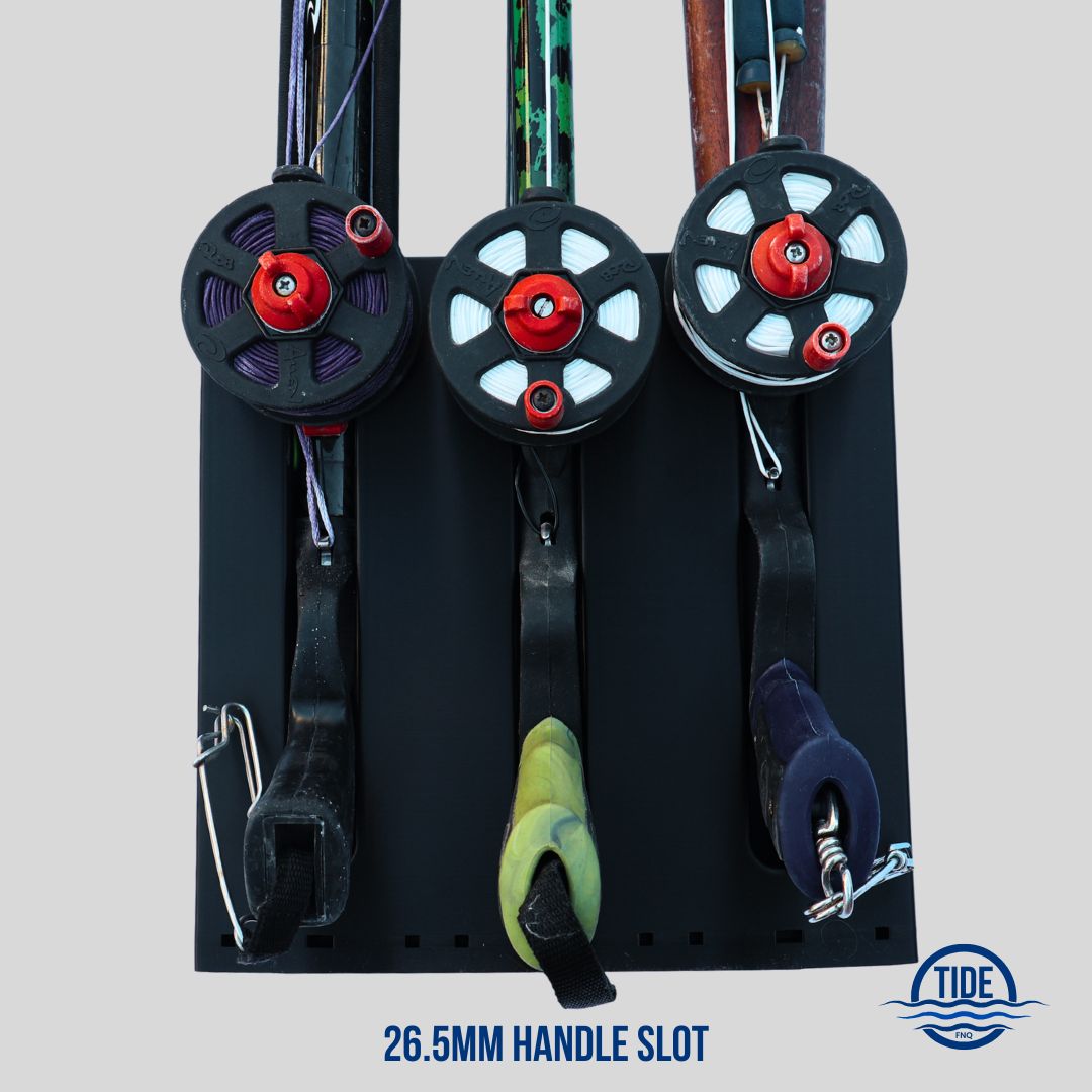 Tide FNQ Slim Fit Stand Alone Speargun Rack with Reels
