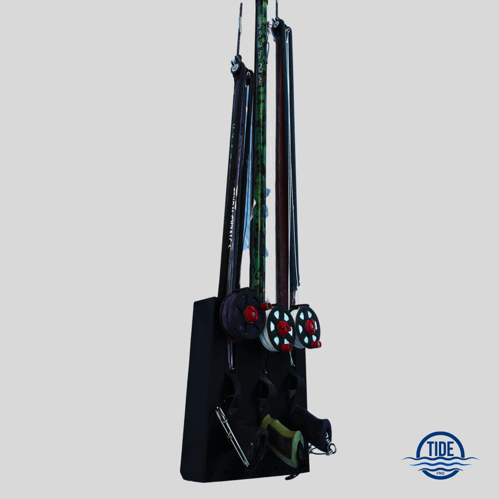 Speargun racks in Triple Upright Stand Alone Rack 
