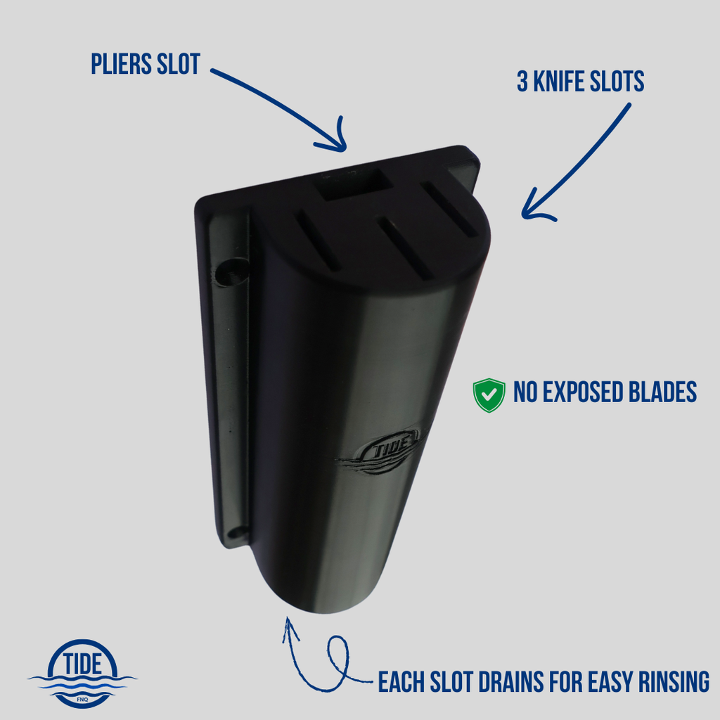 Slimline_Knife_and_Plier_Block_Holder_Fishing- Stealth Black - Details
