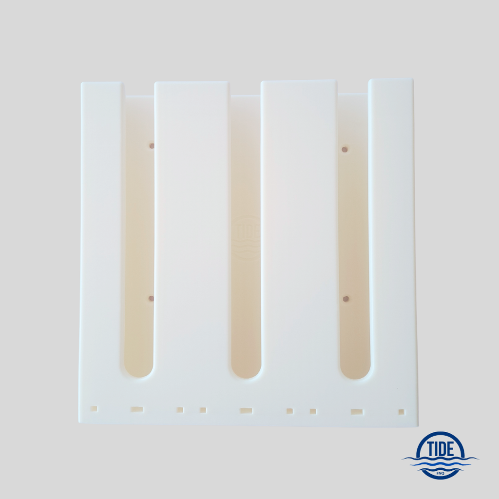 Front view of standalone slim fit triple upright rack