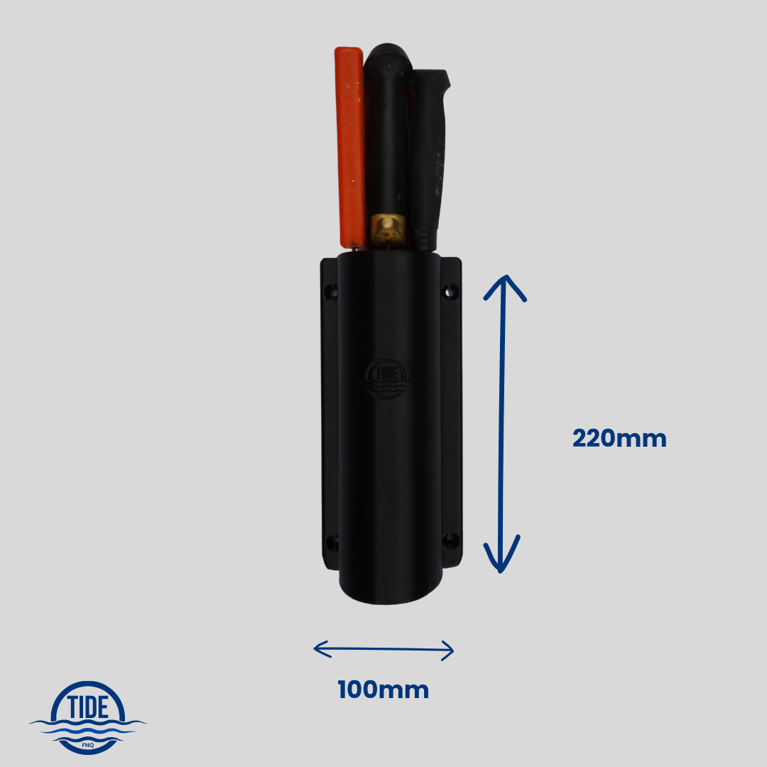 Slimline Knife & Plier Block – Compact Enclosed Boat Tool Holder | Marine-Grade, UV-Stable & Safe Storage